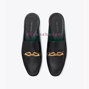 NIB Tory Burch Jessa Backless Loafer Size 8 Perfect Black